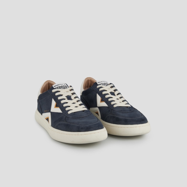 Sneakers Alexander Smith ocean uomo in suede blu con dettagli bianchi - 3