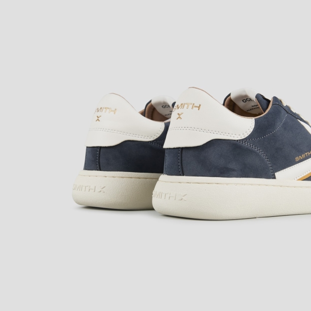 Sneakers Alexander Smith ocean uomo in suede blu con dettagli bianchi - 4