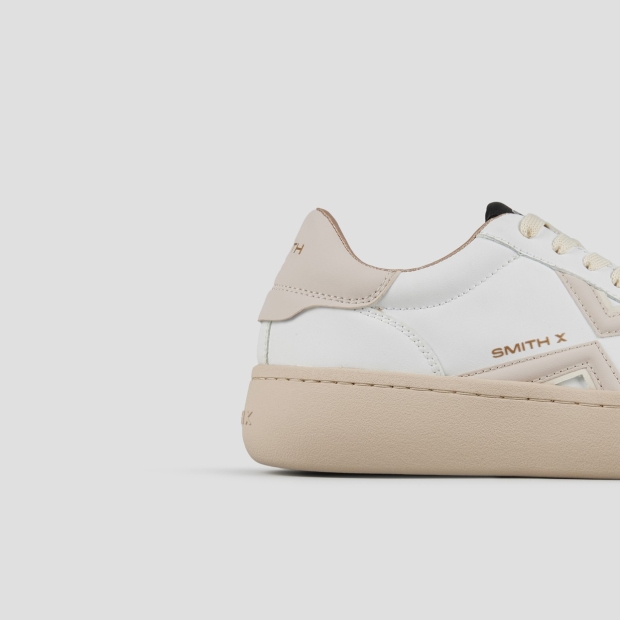 Sneakers Alexander Smith ocean donna in bianco con logo laterale e tallone rosa - 2