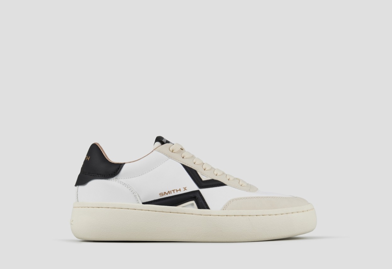 Sneakers Alexander Smith ocean donna in bianco con logo laterale e tallone neri - 1