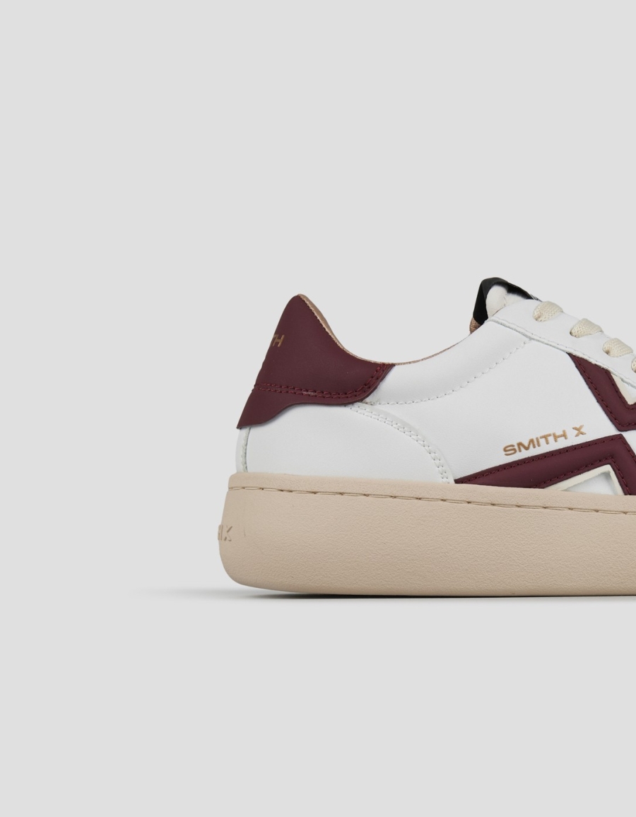 Sneakers Alexander Smith ocean donna in bianco con logo laterale e tallone rosso scuro - 2