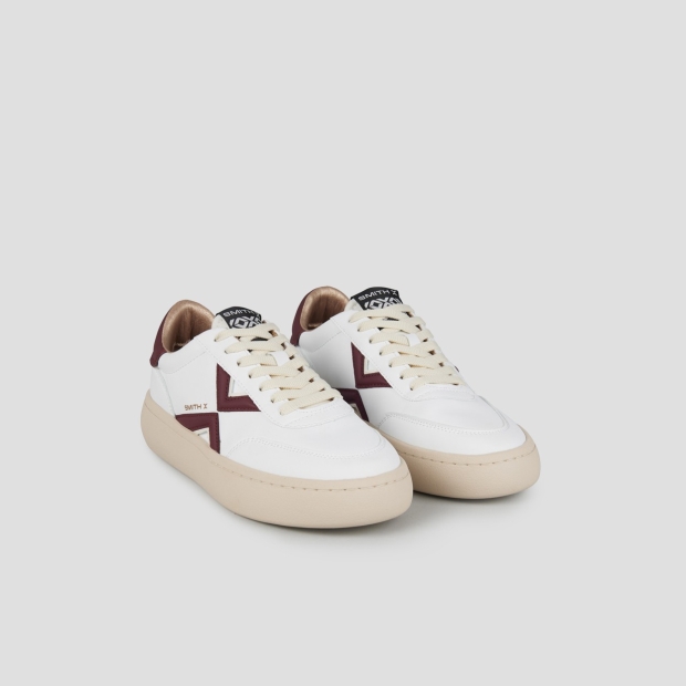 Sneakers Alexander Smith ocean donna in bianco con logo laterale e tallone rosso scuro - 3