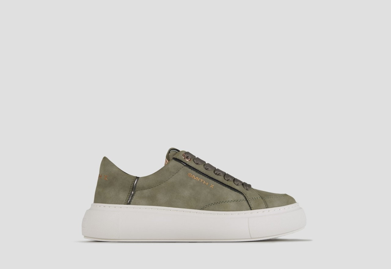 Sneakers Alexander Smith pearl donna in verde con dettagli in laminato argento - 1