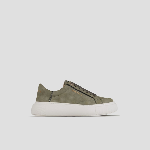Sneakers Alexander Smith pearl donna in verde con dettagli in laminato argento - 1