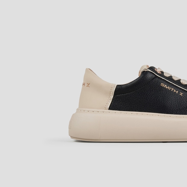 Sneakers Alexander Smith pearl donna in nero con tallone e suola beige - 2