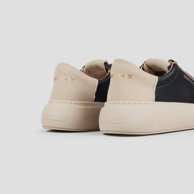 Sneakers Alexander Smith pearl donna in nero con tallone e suola beige - 4