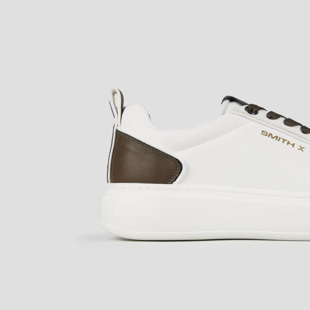 Sneakers Alexander Smith stone uomo in bianco e tallone verde militare - 2