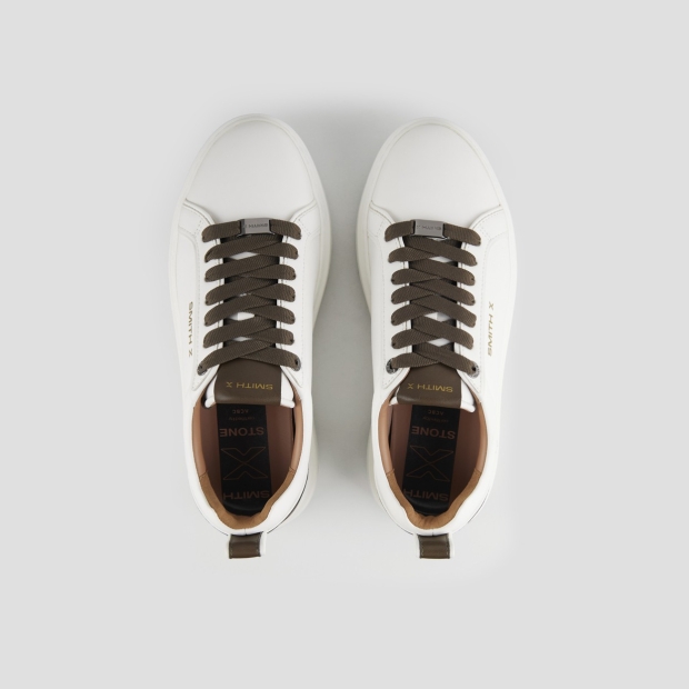 Sneakers Alexander Smith stone uomo in bianco e tallone verde militare - 4