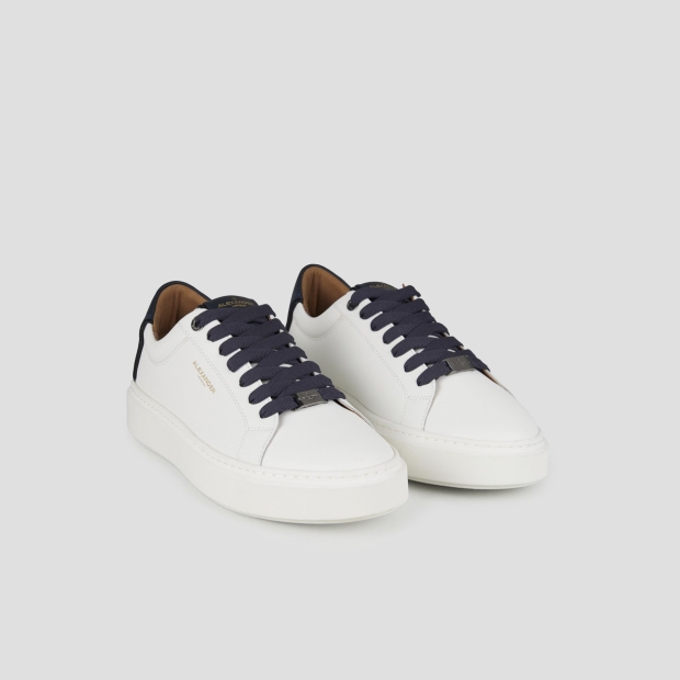 Sneakers Alexander Smith london uomo in morbida pelle bianca e tallone blu - 3