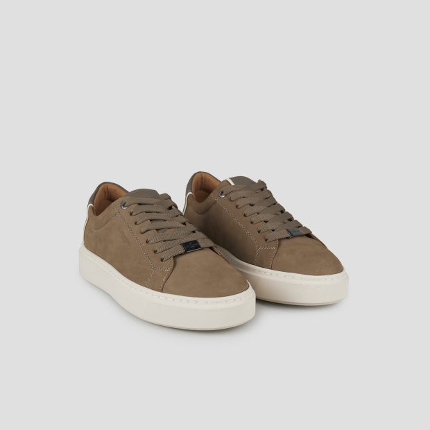 Sneakers Alexander Smith london uomo in nabuk verde militare e tallone in pelle - 3