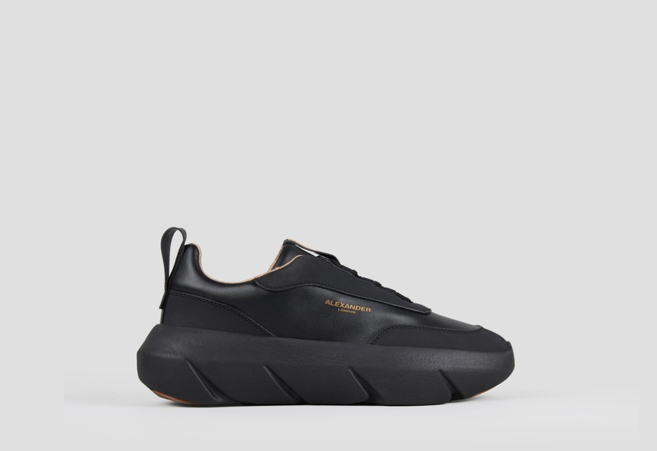 Sneakers Alexander Smith eclipse donna in nappa e gommato nero con suola nera - 1