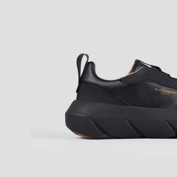 Sneakers Alexander Smith eclipse donna in nappa e gommato nero con suola nera - 2