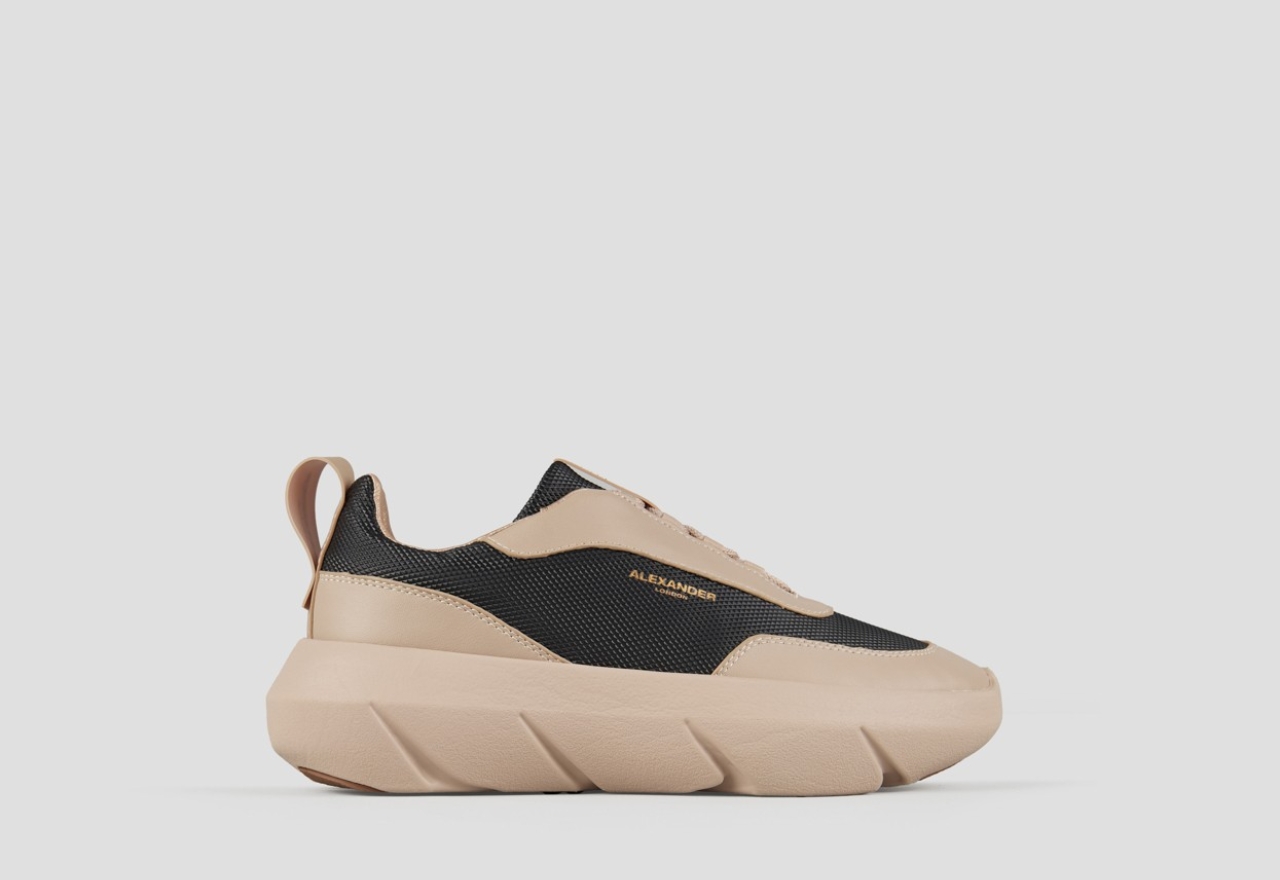 Sneakers Alexander Smith eclipse donna in pelle beige e tessuto tecnico nero - 1