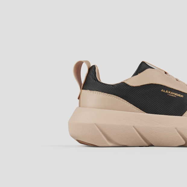 Sneakers Alexander Smith eclipse donna in pelle beige e tessuto tecnico nero - 2