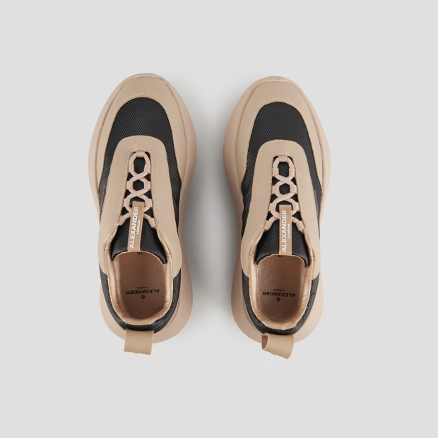 Sneakers Alexander Smith eclipse donna in pelle beige e tessuto tecnico nero - 5