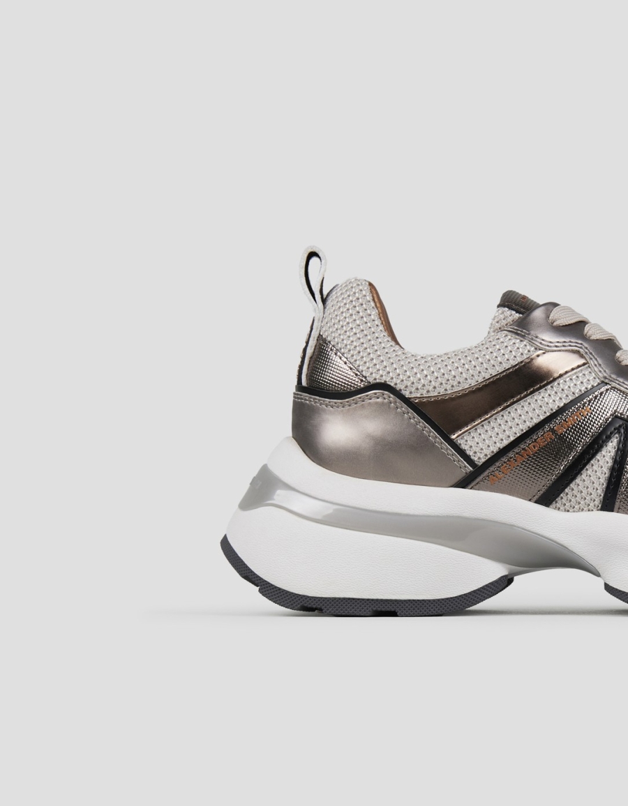 Sneakers Alexander Smith victoria donna in mesh argento e dettagli specchio - 2