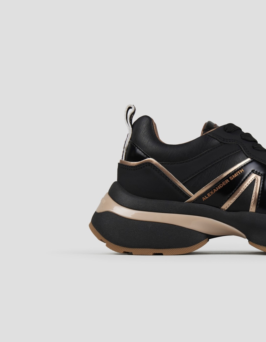 Sneakers Alexander Smith victoria donna in pelle nera e dettagli specchiato opaco - 2