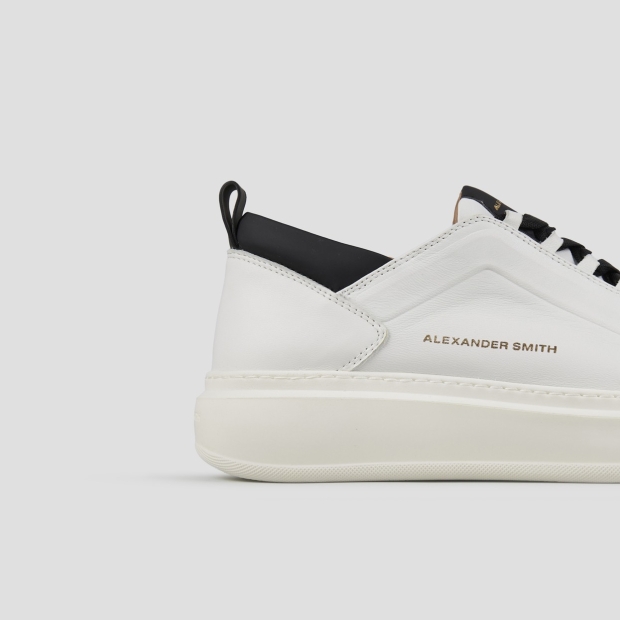 Sneakers Alexander Smith wembley uomo alta frequenza in morbida pelle bianca e dettagli neri - 2