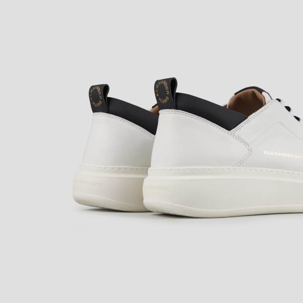 Sneakers Alexander Smith wembley uomo alta frequenza in morbida pelle bianca e dettagli neri - 4