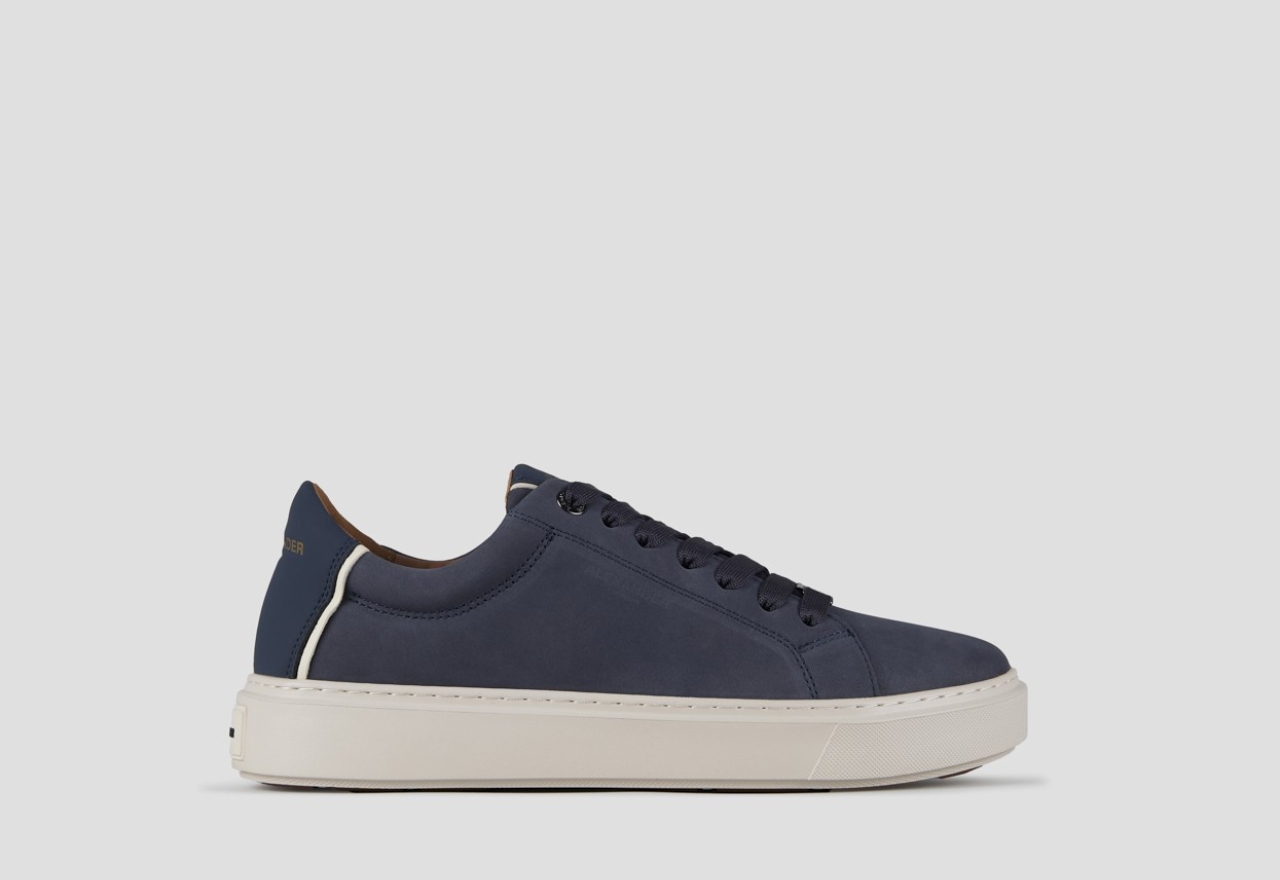 Sneakers Alexander Smith london uomo in nabuk blu e tallone in pelle - 1