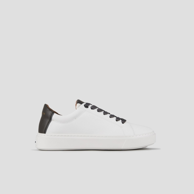 Sneakers Alexander Smith london uomo in pelle palmellata bianca e tallone grigio scuro - 1