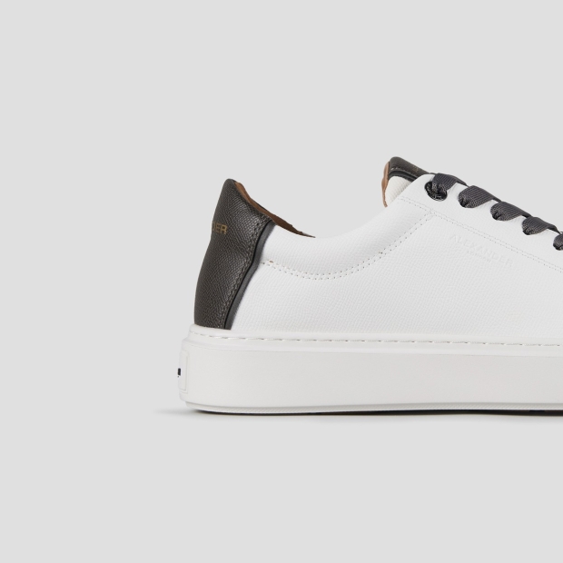Sneakers Alexander Smith london uomo in pelle palmellata bianca e tallone grigio scuro - 2
