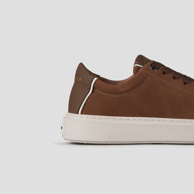 Sneakers Alexander Smith london uomo in nabuk cognac e tallone in pelle - 2