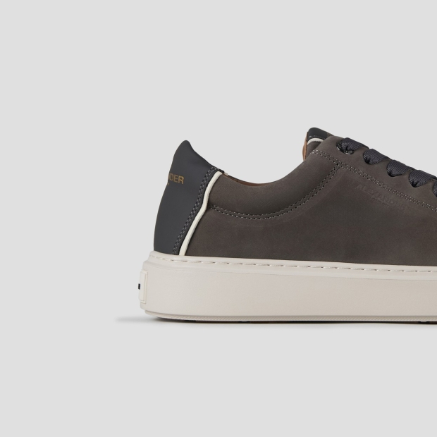 Sneakers Alexander Smith london uomo in nabuk grigio scuro e tallone in pelle - 2