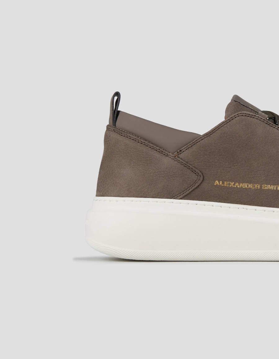 Sneakers Alexander Smith wembley uomo in nabuk marrone e dettagli in pelle liscia - 2