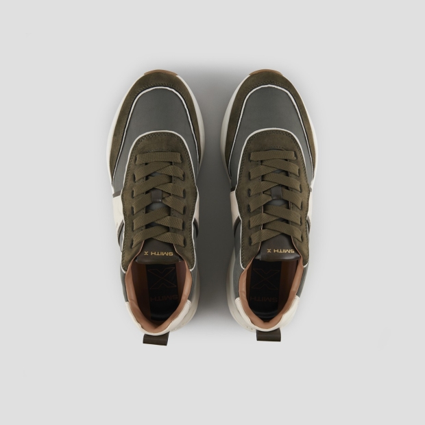 Sneakers Alexander Smith blaze uomo verde militare con logo laterale bianco - 5