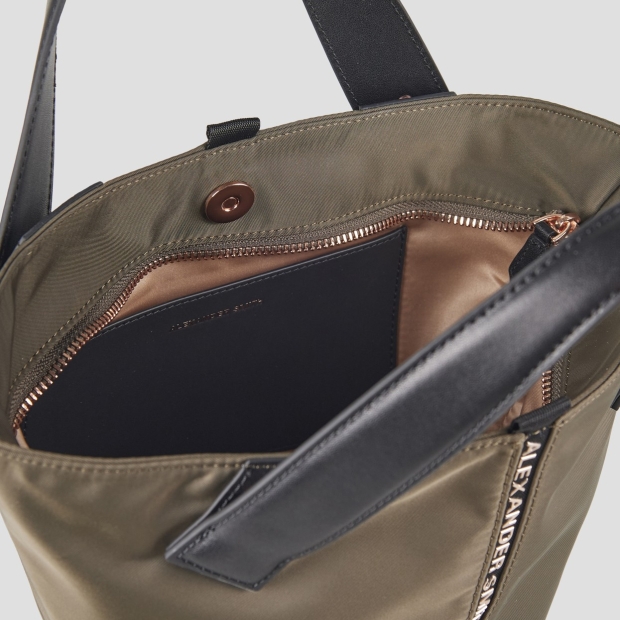 Sneakers Alexander Smith lauren small borsa a mano con tracolla in nylon verde militare - 6