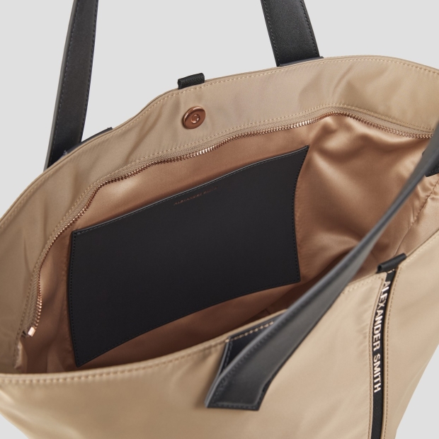 Sneakers Alexander Smith lauren large borsa a spalla in nylon beige - 6