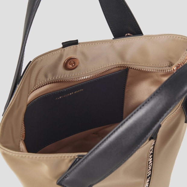 Sneakers Alexander Smith lauren small borsa a mano con tracolla in nylon beige - 6