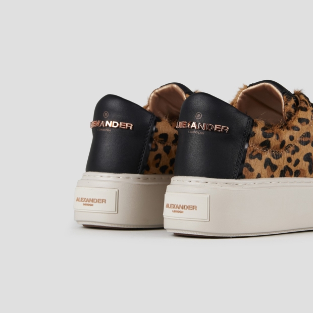 Sneakers Alexander Smith london alta donna in cavallino maculato e tallone in pelle nera - 4