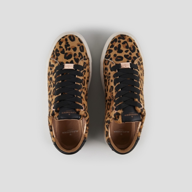 Sneakers Alexander Smith london alta donna in cavallino maculato e tallone in pelle nera - 5