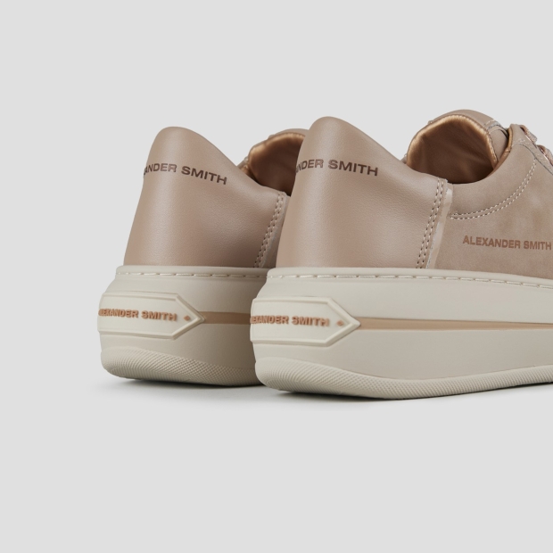 Sneakers Alexander Smith lancaster donna in suede beige e tallone in pelle gommata - 4