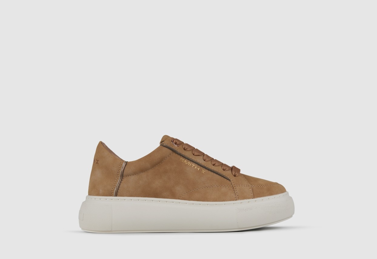 Sneakers Alexander Smith pearl donna in cognac e dettagli in laminato bronzo - 1