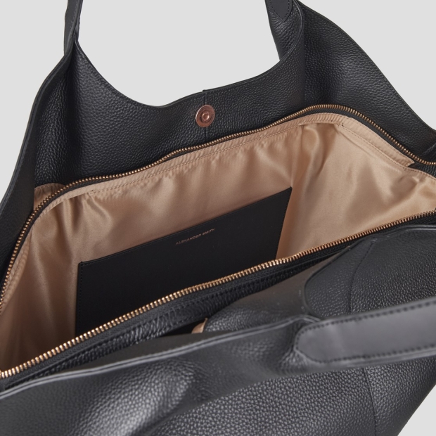 Sneakers Alexander Smith rachel large borsa a spalla in pelle bottalata nera - 6