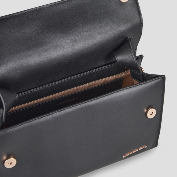 Sneakers Alexander Smith holly borsa a spalla con tracolla in pelle liscia nera - 6