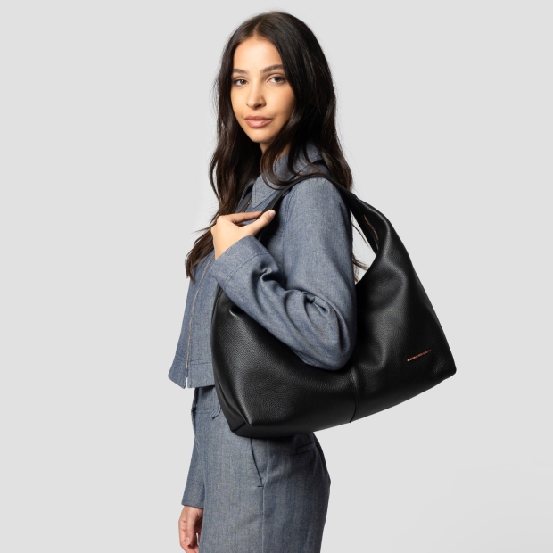 Sneakers Alexander Smith chloe borsa a spalla in pelle bottalata nera - 2