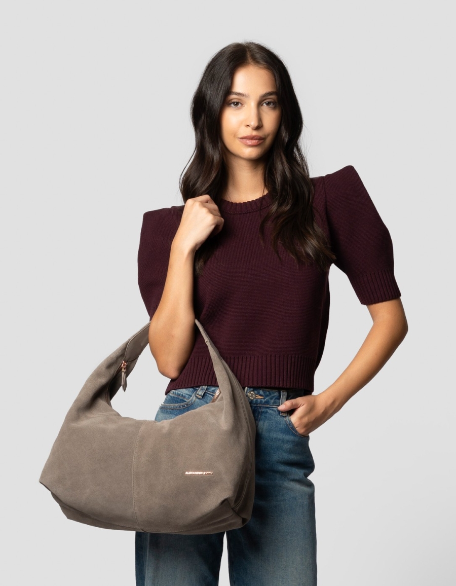 Sneakers Alexander Smith chloe borsa a spalla in suede avorio scuro - 2