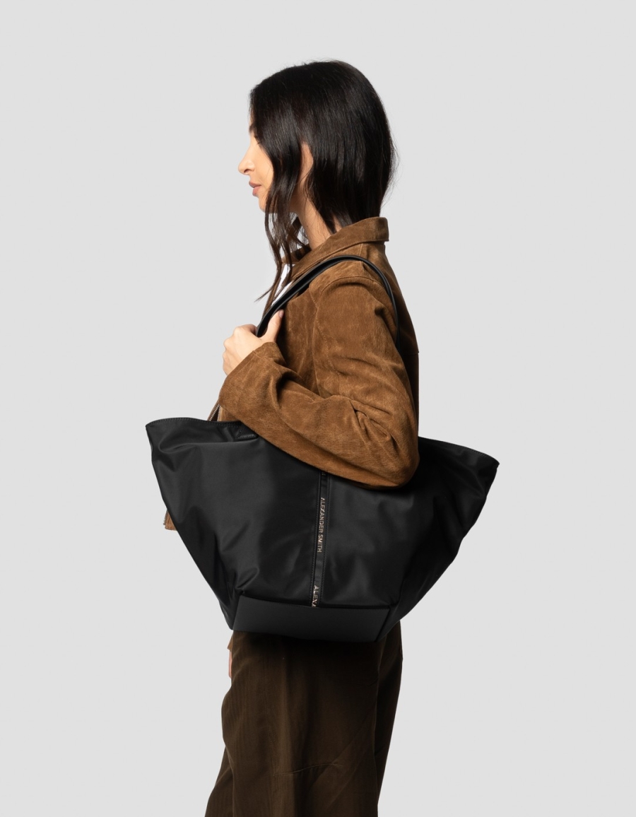 Sneakers Alexander Smith lauren large borsa a mano con tracolla in nylon nero - 2