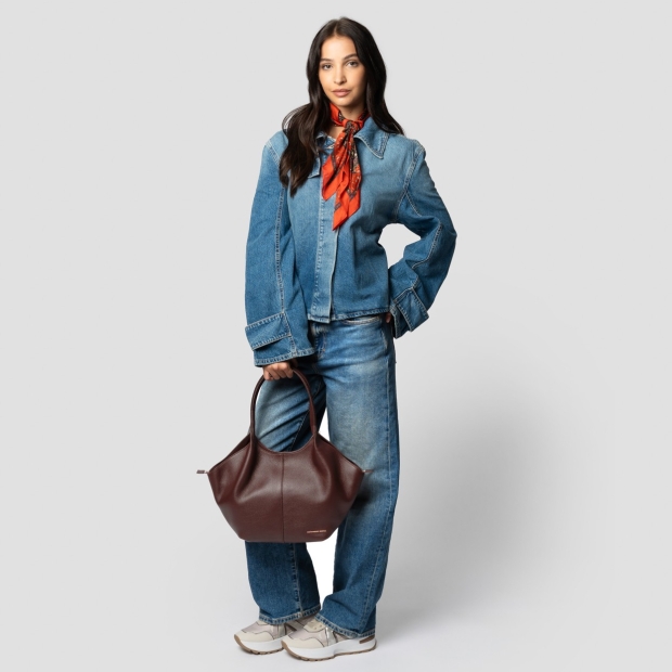 Sneakers Alexander Smith rachel medium borsa a spalla in pelle bottalata bordeaux - 7