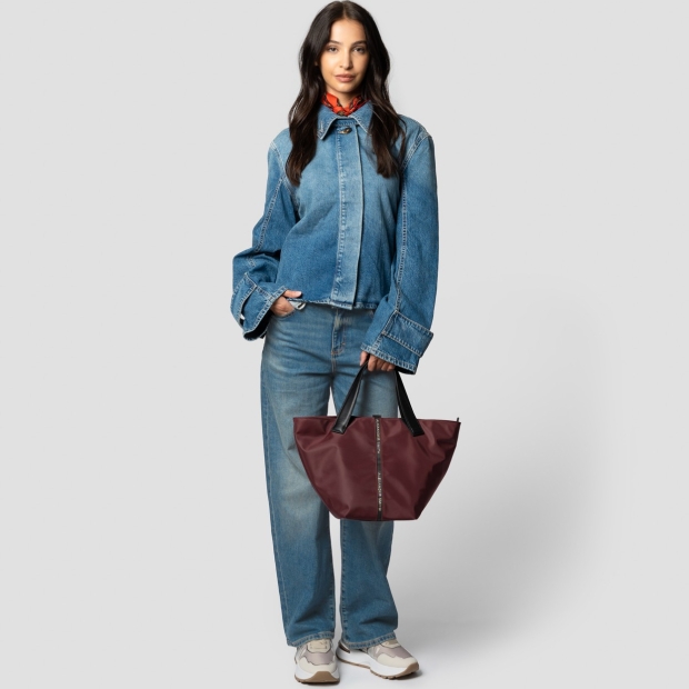 Sneakers Alexander Smith lauren medium borsa a mano con tracolla in nylon bordeaux - 7