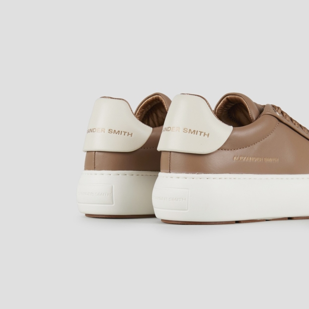 Sneakers Alexander Smith soho donna in morbida pelle sabbia e tallone crema - 4