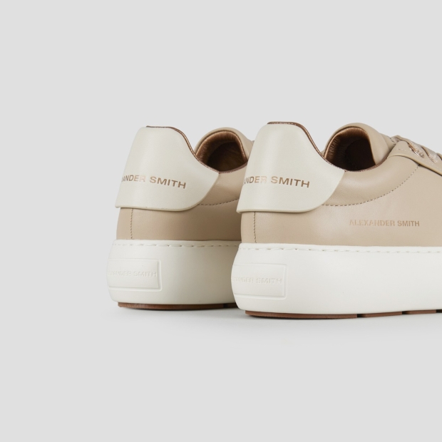 Sneakers Alexander Smith soho donna in morbida pelle beige e tallone crema - 4