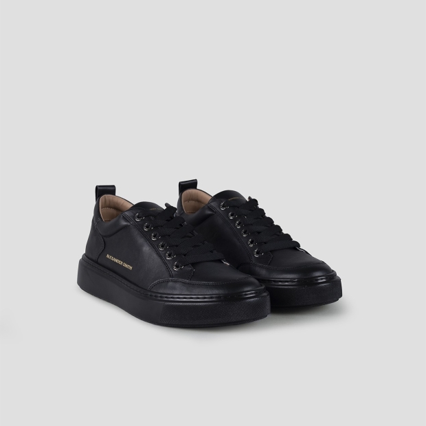 Sneakers Alexander Smith bond uomo in pelle nera e suola nera - 3