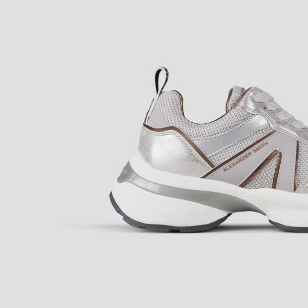 Sneakers Alexander Smith victoria donna in tessuto mesh e laminato polveroso grigio - 2