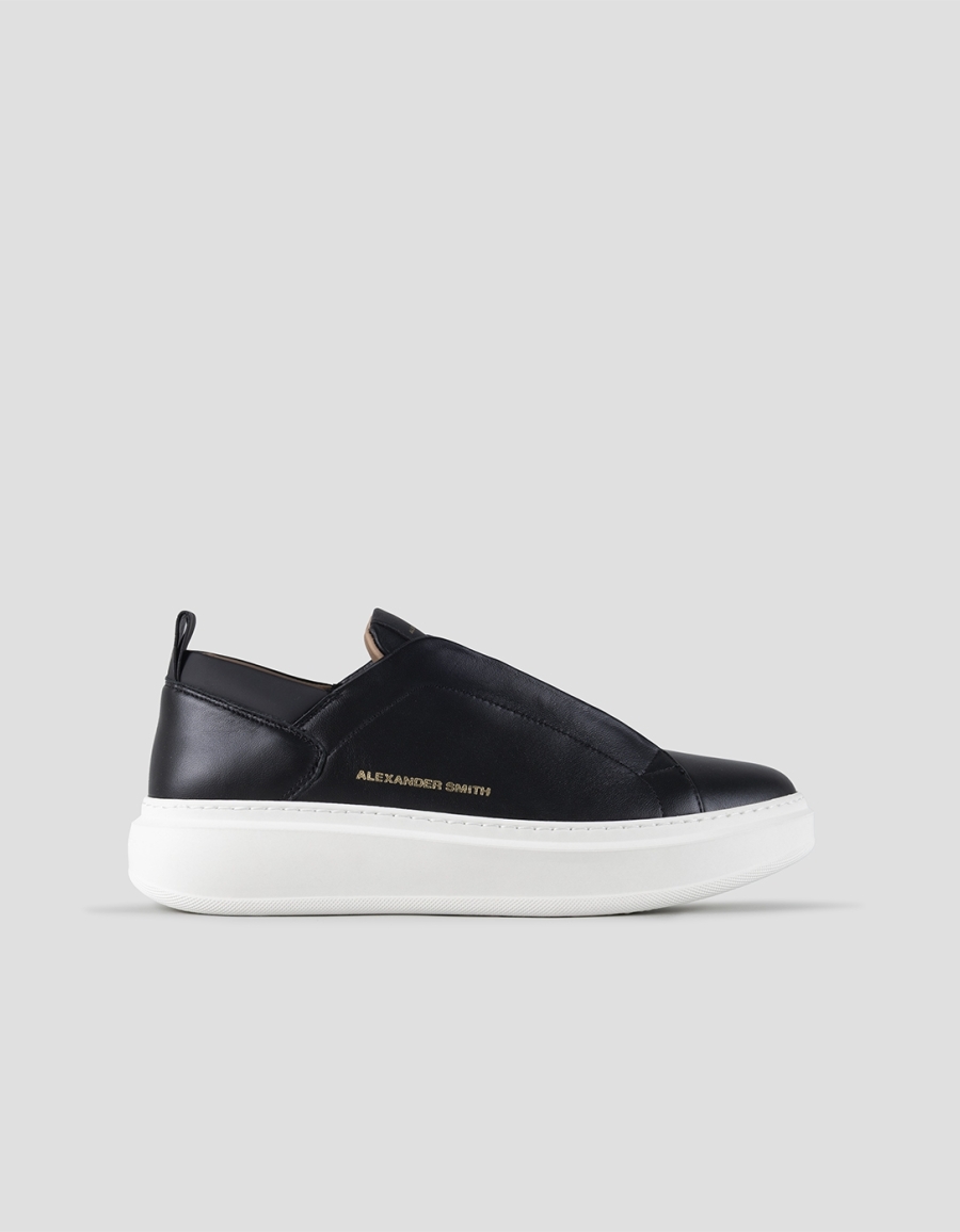 Sneakers Alexander Smith wembley slip-on uomo in morbida pelle nera - 1