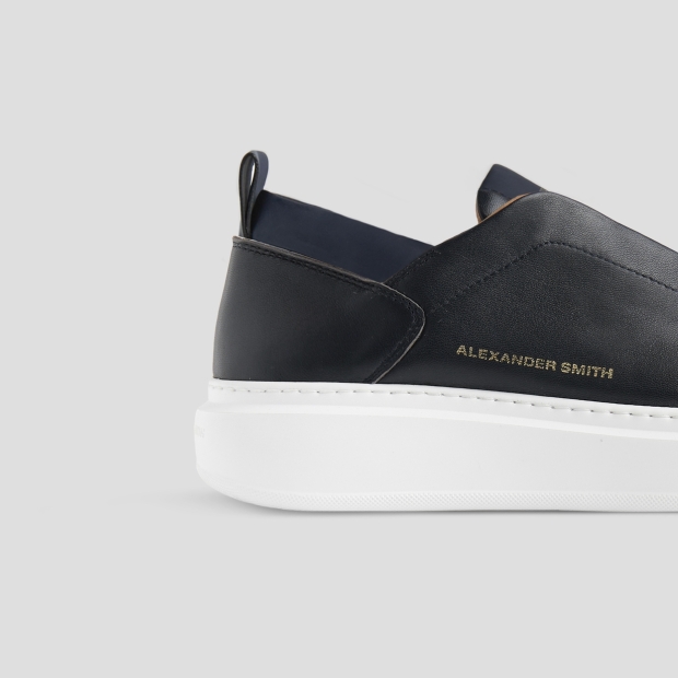 Sneakers Alexander Smith wembley slip-on uomo in morbida pelle blu - 2